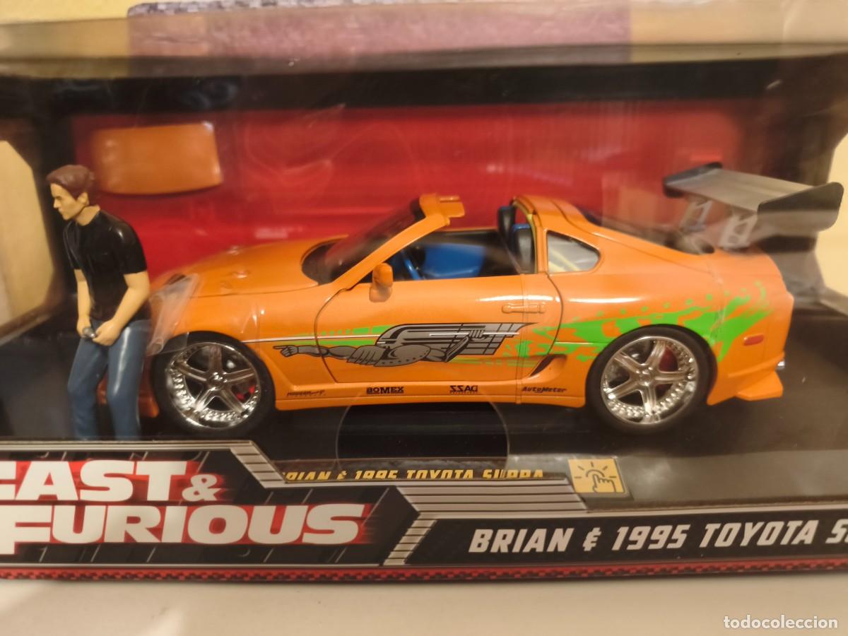 Coches a escala: Toyota Supra MK4 1995. Fast'n'furious 2001 con figura. Jada 1/18. Leer bien descripci&oacute;n.