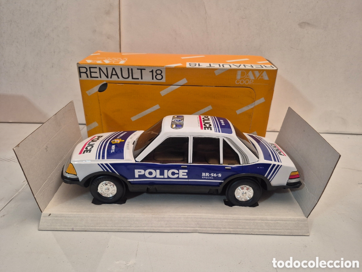 Coches a escala: PAYA RENAULT 18 POLIC&Iacute;A C/7089 FRICCI&Oacute;N ESCALA 1:18, NUEVO