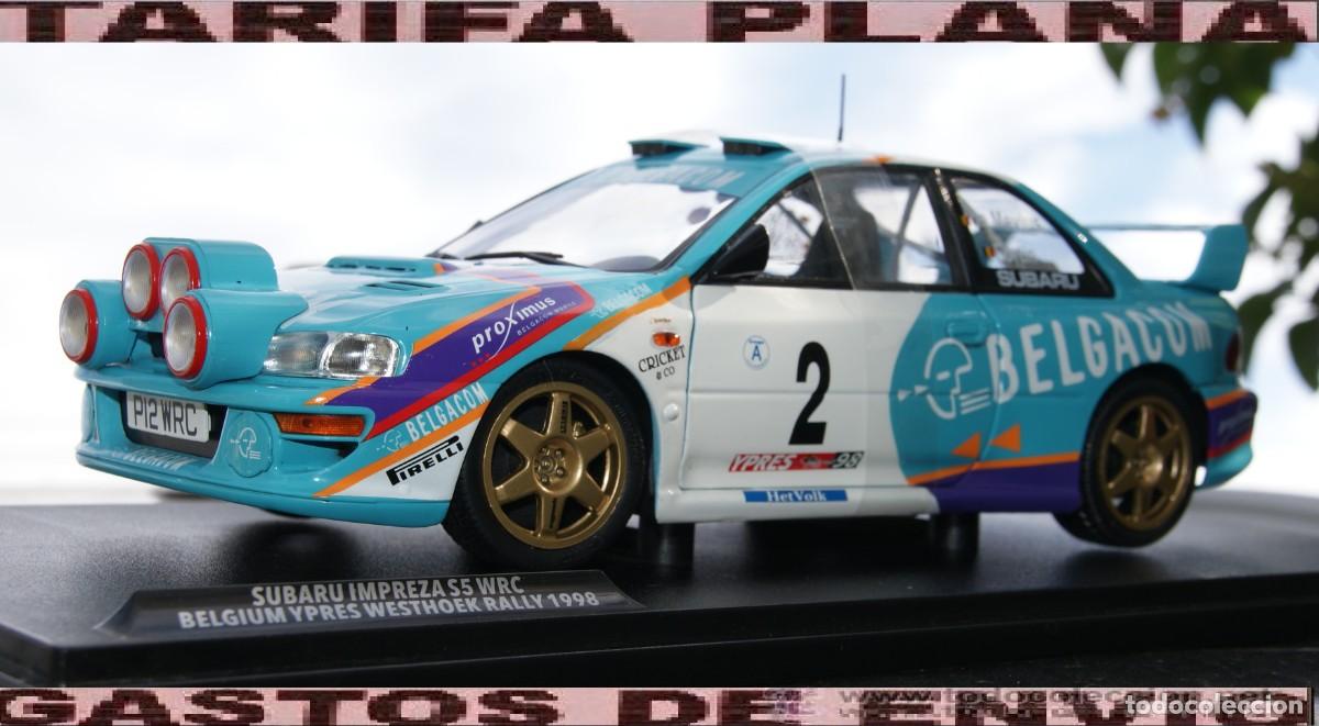 Coches a escala: SUBARU IMPREZA S5 WRC RALLYE BELGIUM YPRES WESTHOEK 1998 DE MEVIUS - FORTIN escala 1:18 de solido en