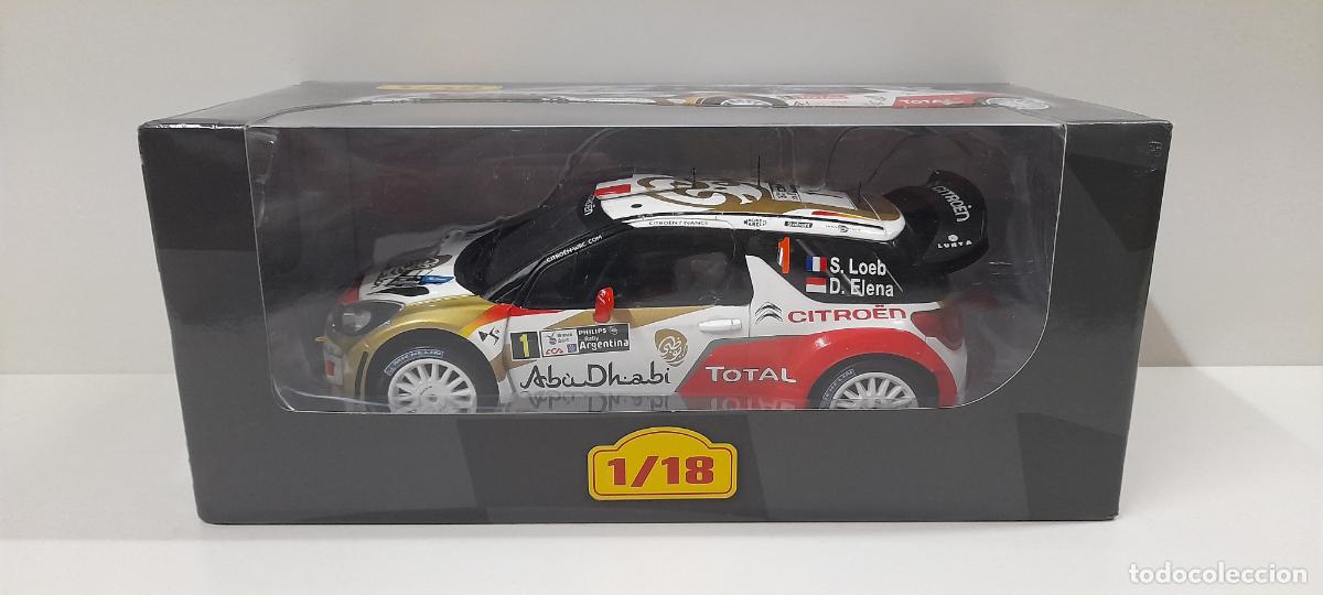 Coches a escala: COCHE CITROEN DS3 RALLY S. LOEB - D. ELENA . REALIZADO POR ALTAYA . ESCALA 1 / 18
