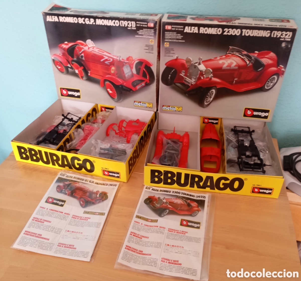 Coches a escala: Burago Alfa Romeo 1/18 Escala 8C G.P. M&oacute;naco + 2300 Touring Ref 7014 7008 Maquetas Coche BBURAGO