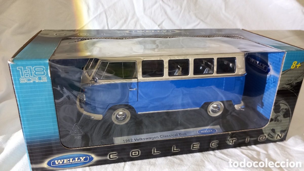 Coches a escala: [ESTADO DE TIENDA / IMPECABLE] Furgoneta VW Classical Bus 1962 - Welly 1:18 - Nueva a Estrenar en Ca