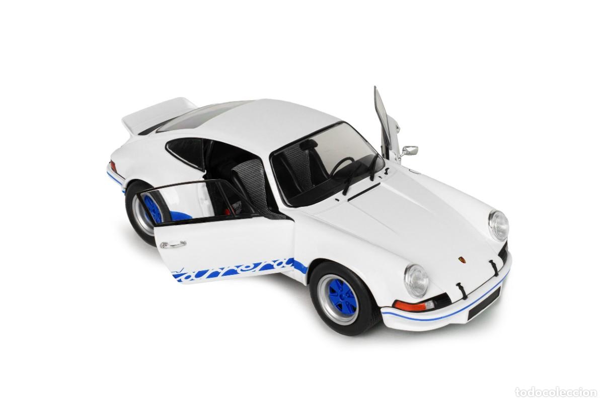Coches a escala: PORSCHE 911 RSR 1973 WHITE/BLUE CARRERA STRIPES 1:18 SOLIDO