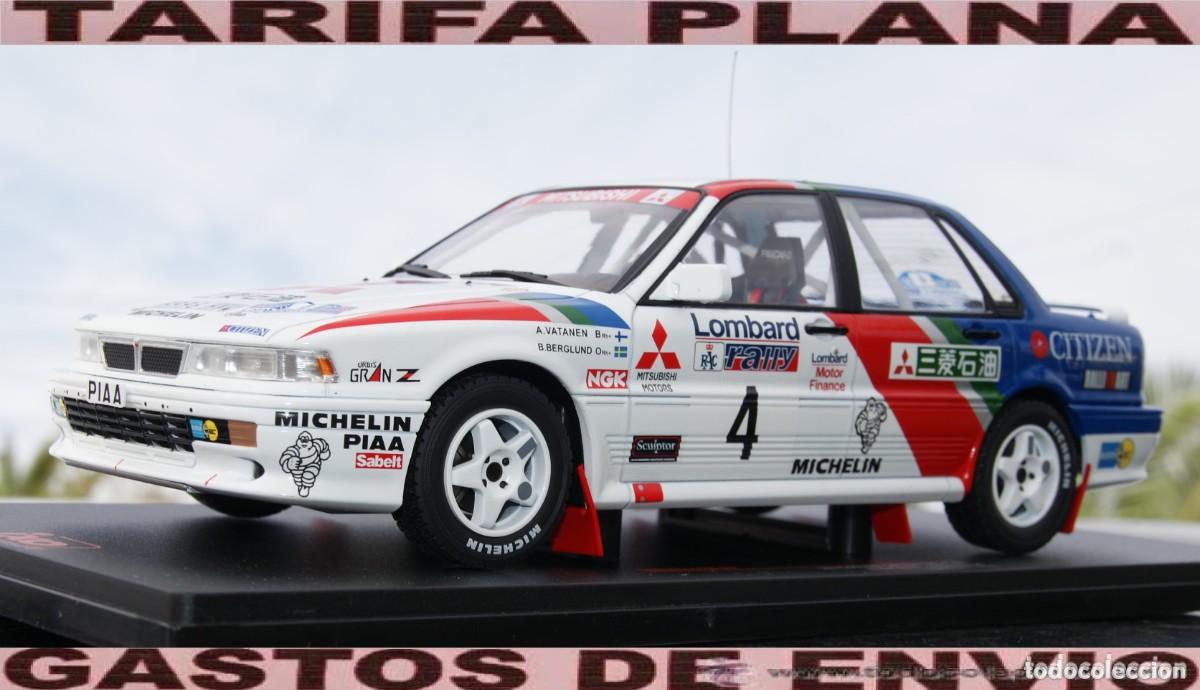 Coches a escala: Mitsubishi Galant VR-4 #4, RAC Rally Vatanen/Berglund 1990 ESCALA 1:18 DE IXO EN SU CAJA