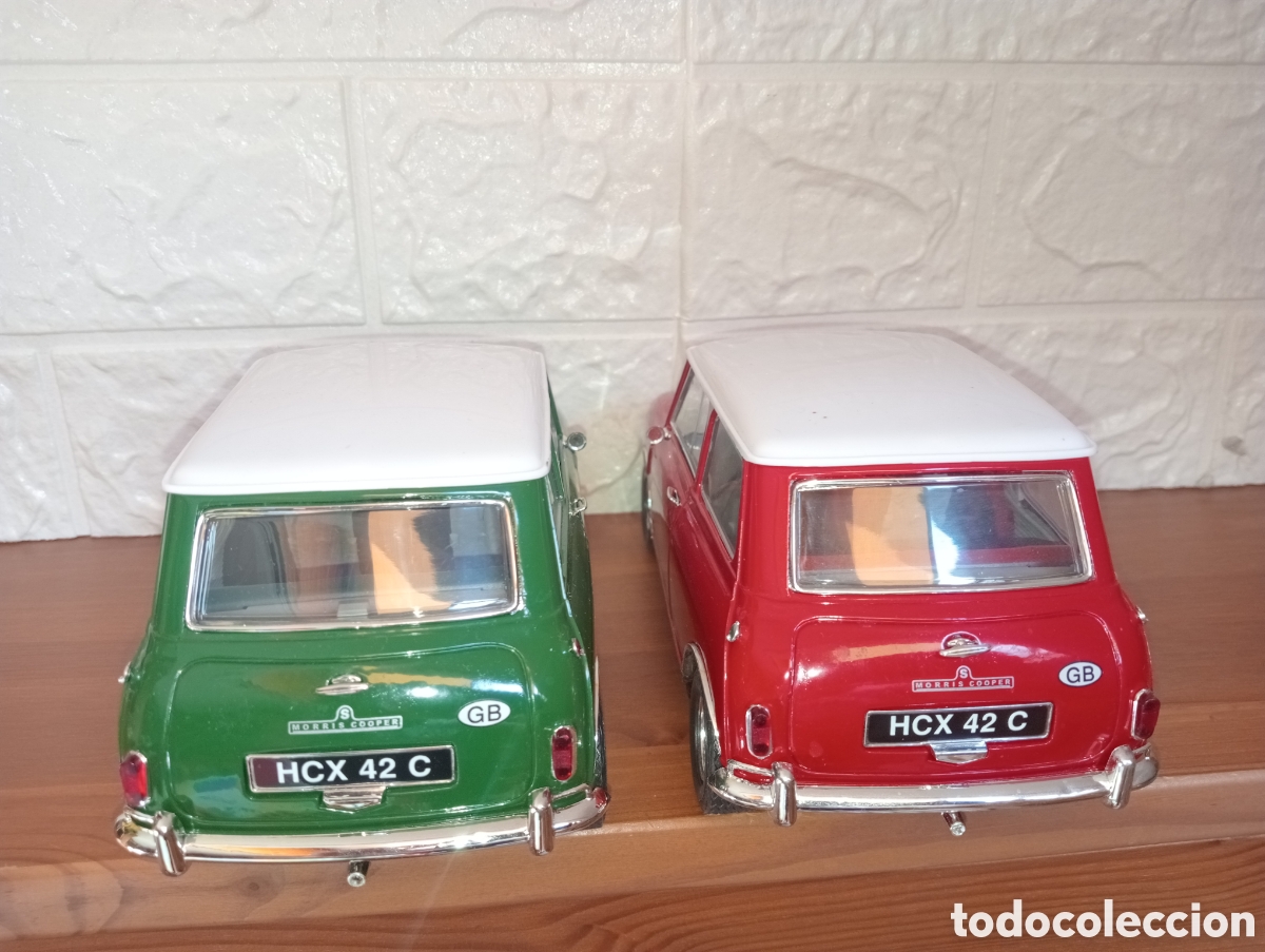 Coches a escala: LOTE DE 2 MINI COOPER S,A&Ntilde;O 64, ESCALA 1/16, S&Oacute;LIDO.