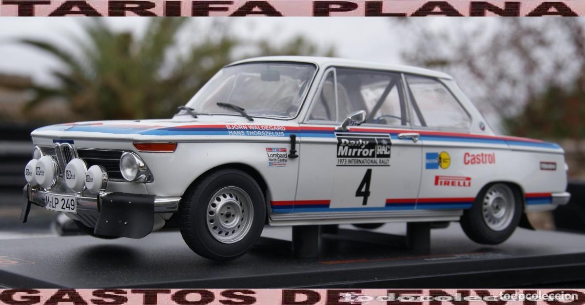 Model Cars: BMW 2002 #4 RALLYE RAC RALLY 1973 B. WALDEGARD - H. THORSZELIUS ESCALA 1:18 DE IXO EN su CAJA