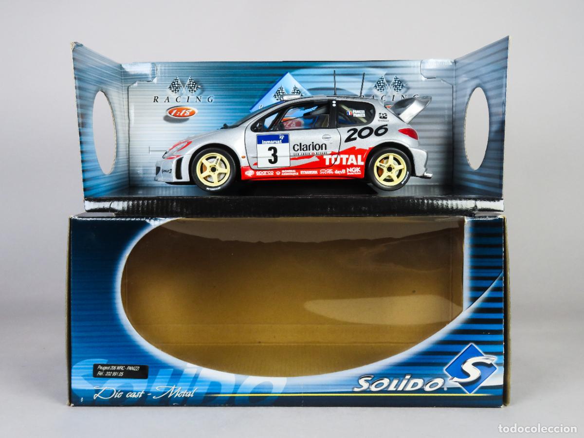 Coches a escala: Peugeot 206 S&oacute;lido Racing WRC Panizzi 1/18 nuevo con caja