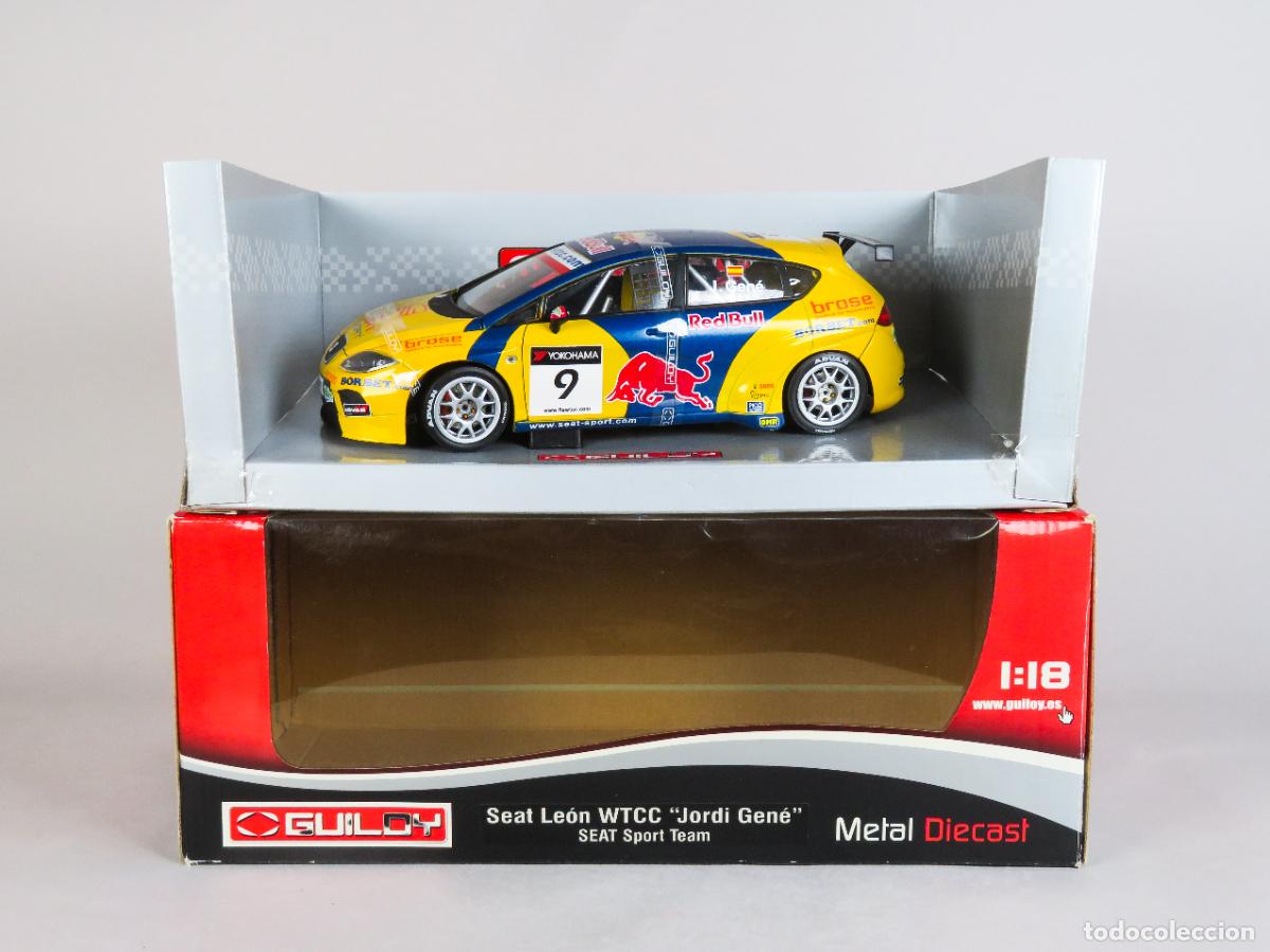 Coches a escala: Seat Le&oacute;n WTCC Jordi Gen&eacute; Guiloy 1/18 nuevo con caja