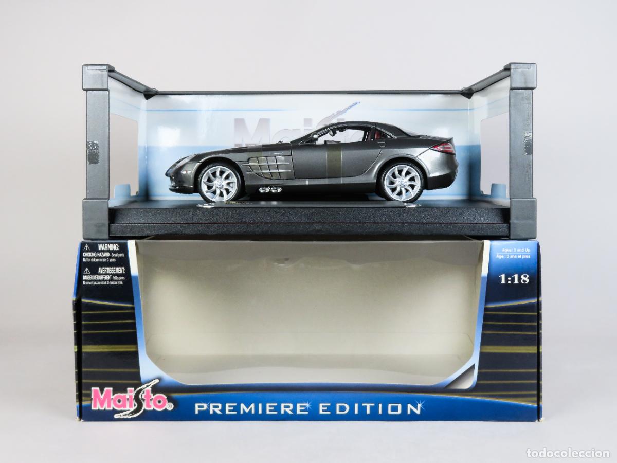 Coches a escala: Mercedes Benz SLR McLaren Maisto color gris 1/18 nuevo con caja