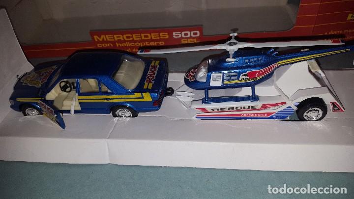 Coches a escala: COCHE MERCEDES CON HELICOPTERO - MERCEDES 500 SEL MIRA REF:1204 ESC:1/25 -