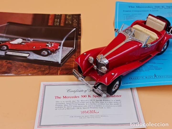 Mercedes 500 K Special Roadster Franklin Mint 1/24 – Voiture Miniature Collection, Rouge, Métal