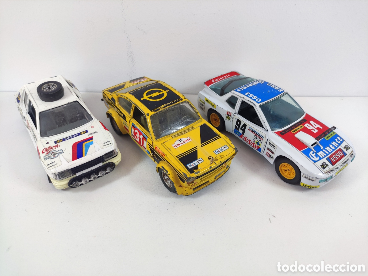 Coches a escala: Lote 3 coches Bburago Peugeot 205 Turbo 16 Porsche 924 Turbo Opel Kadett GT/E Rallye