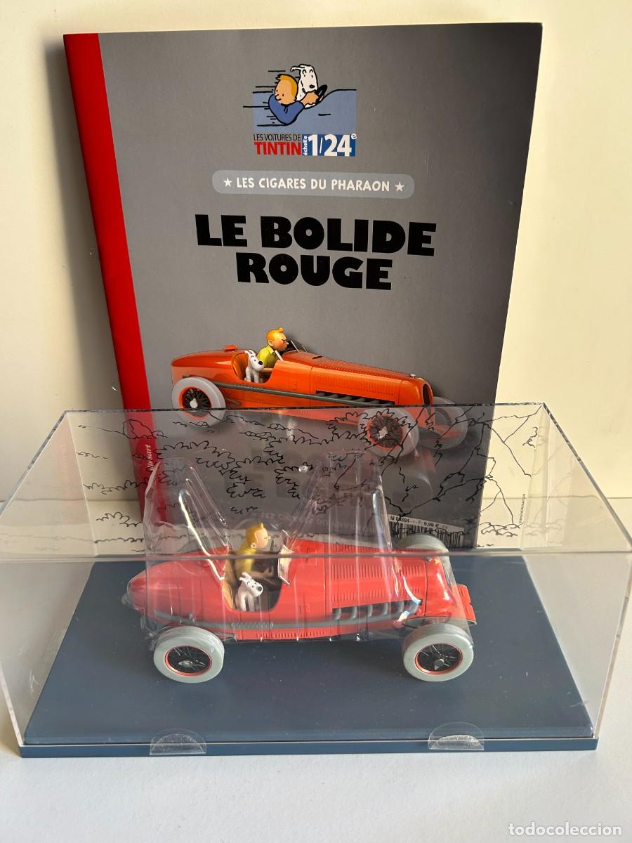 Coches a escala: TINTIN B&oacute;lido rojo Amilcar 1:24 con fasc&iacute;culo