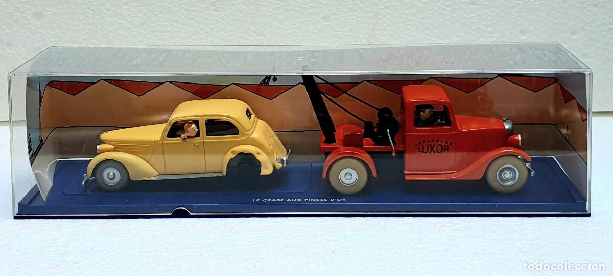 Coches a escala: LOS COCHES DE LAS AVENTURAS DE TIN TIN *** GRUA LUXOR REMOLCANDO EL COCHE AMARILLO DE TIN TIN