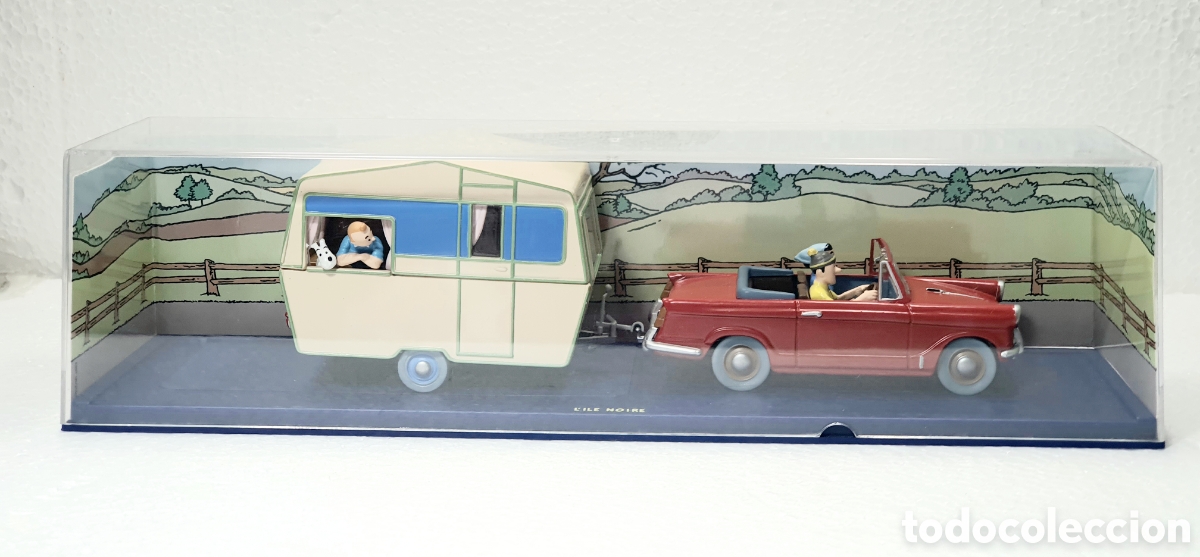 Coches a escala: CARAVA Y COCHE TURISTAS TINTIN LA ISLA NEGRA