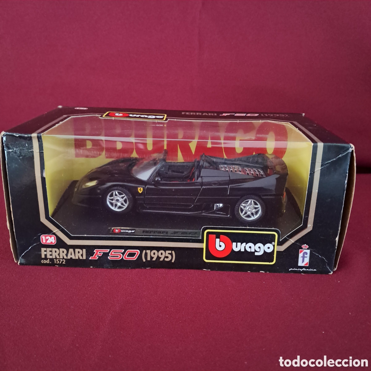 Modellautos: Antiguo Ferrari F50 (1995) negro, escala 1/24 de bBurago (burago). Fabricado en Italia, a&ntilde;o 1999