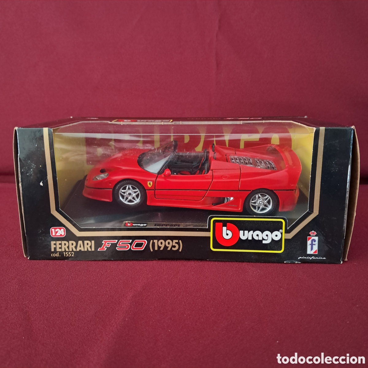 Modellautos: Antiguo Ferrari F50 (1995) rojo, escala 1/24 de bBurago (burago). Fabricado en Italia, a&ntilde;o 1999