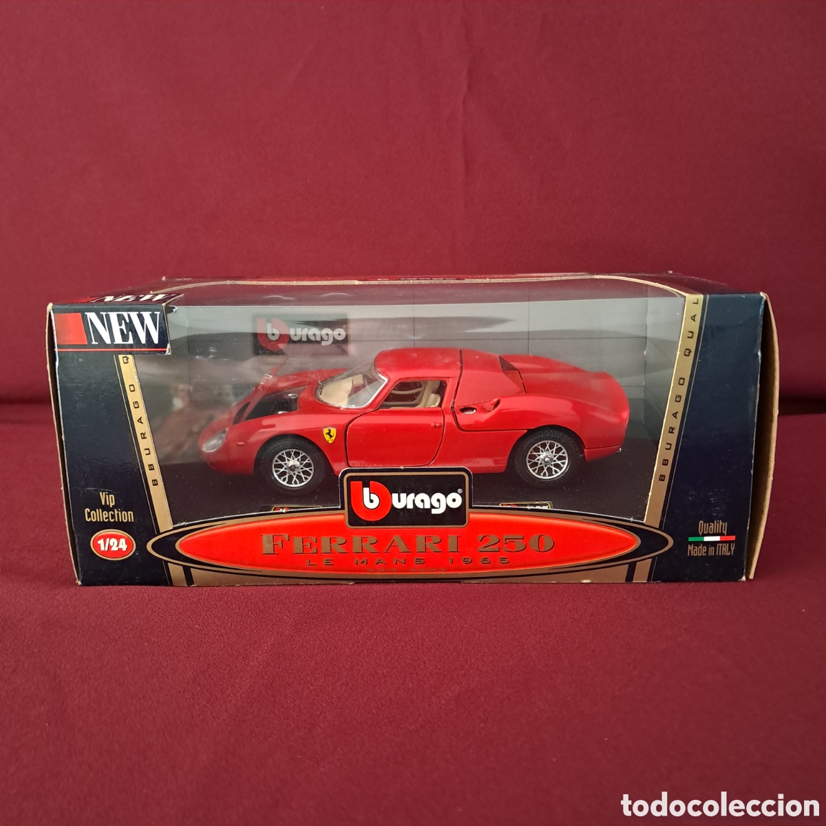 Modellautos: Antiguo Ferrari 250 Le Mans 1965, escala 1/24 de bBurago (burago). Fabricado en Italia, a&ntilde;o 1999