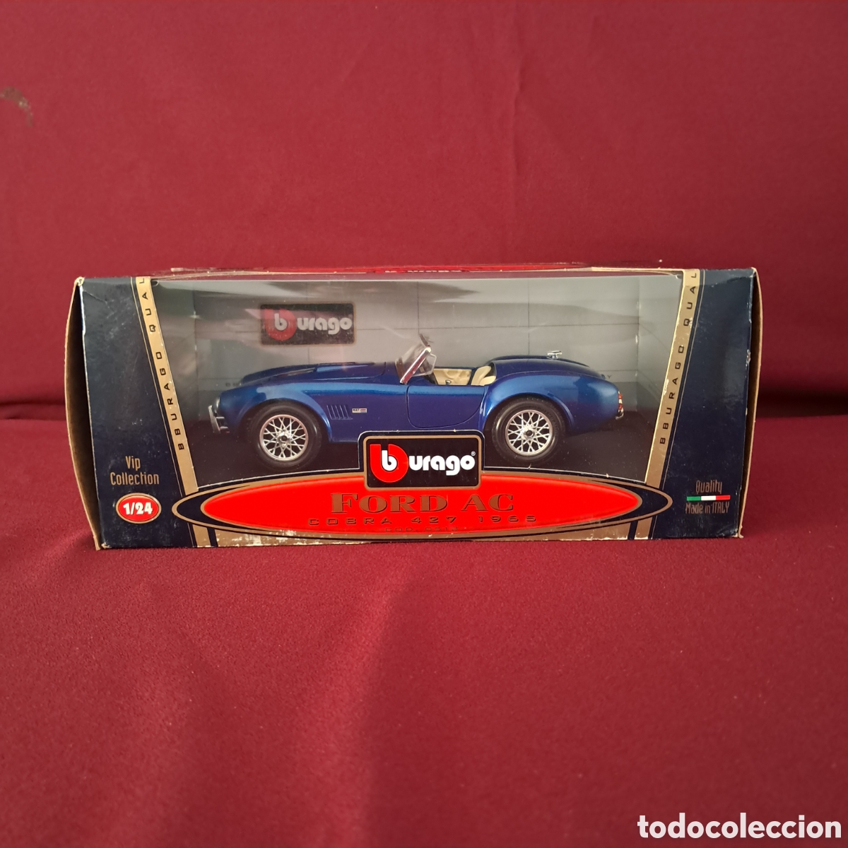 Modellautos: Antiguo Ford AC COBRA 427 1965, escala 1/24 de bBurago (burago). Fabricado en Italia, a&ntilde;o 1999