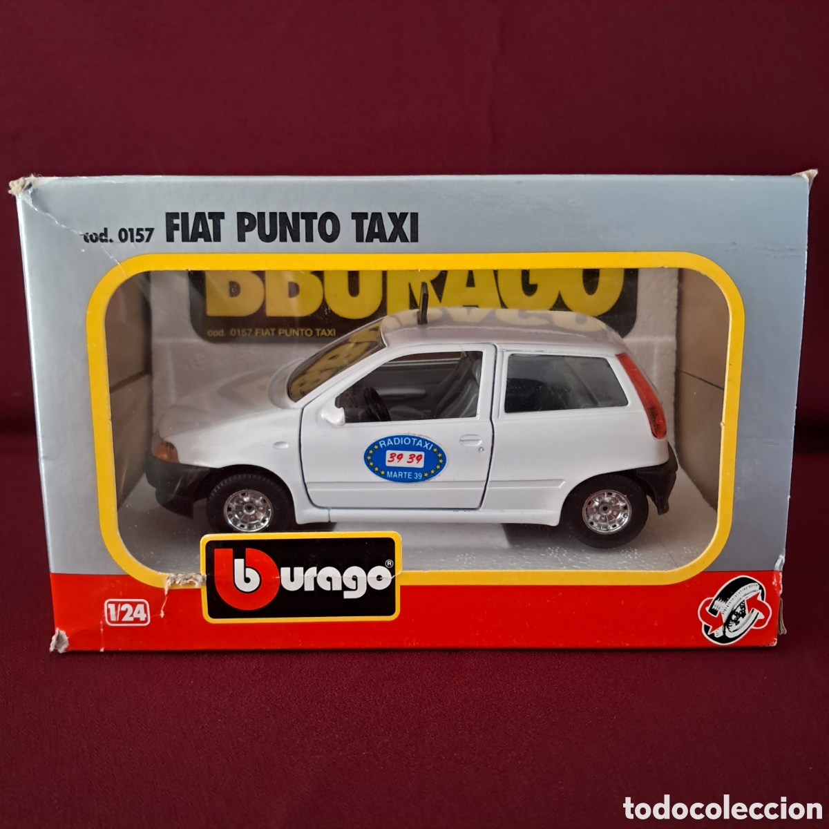 Modellautos: Antiguo Fiat Punto Taxi, escala 1/24 de bBurago (burago). Fabricado en Italia, a&ntilde;o 1999