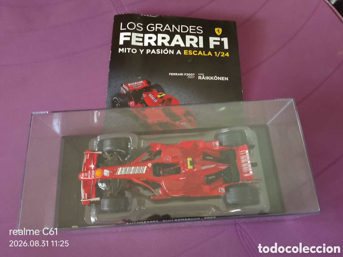Coches a escala: Planeta deAgostini 2024 F&oacute;rmula1 Ferrari F2007 escala 1/24 Kimi Raikkonen LOS GRANDES DE FERRARI #24