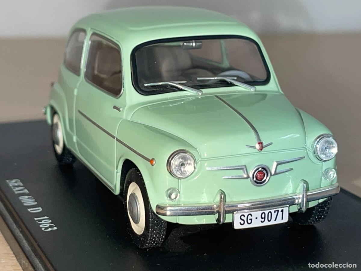 Coches a escala: Coche SEAT 600 D (1963) matr&iacute;cula Segovia verde 1:24 Salvat Coches Inolvidables die-cast metal 1/24