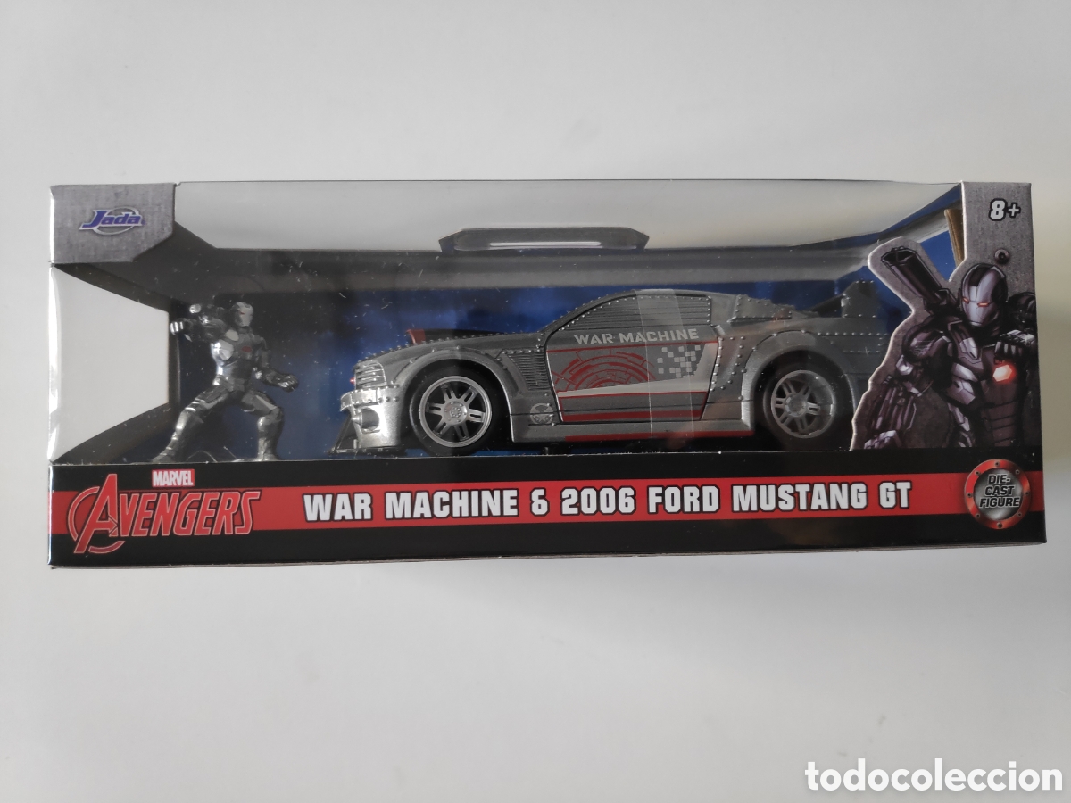 Jada Toys Marvel War Machine Ford Mustang 1:32 - Die-Cast Modellauto Mit öffnenden Türen & Figur