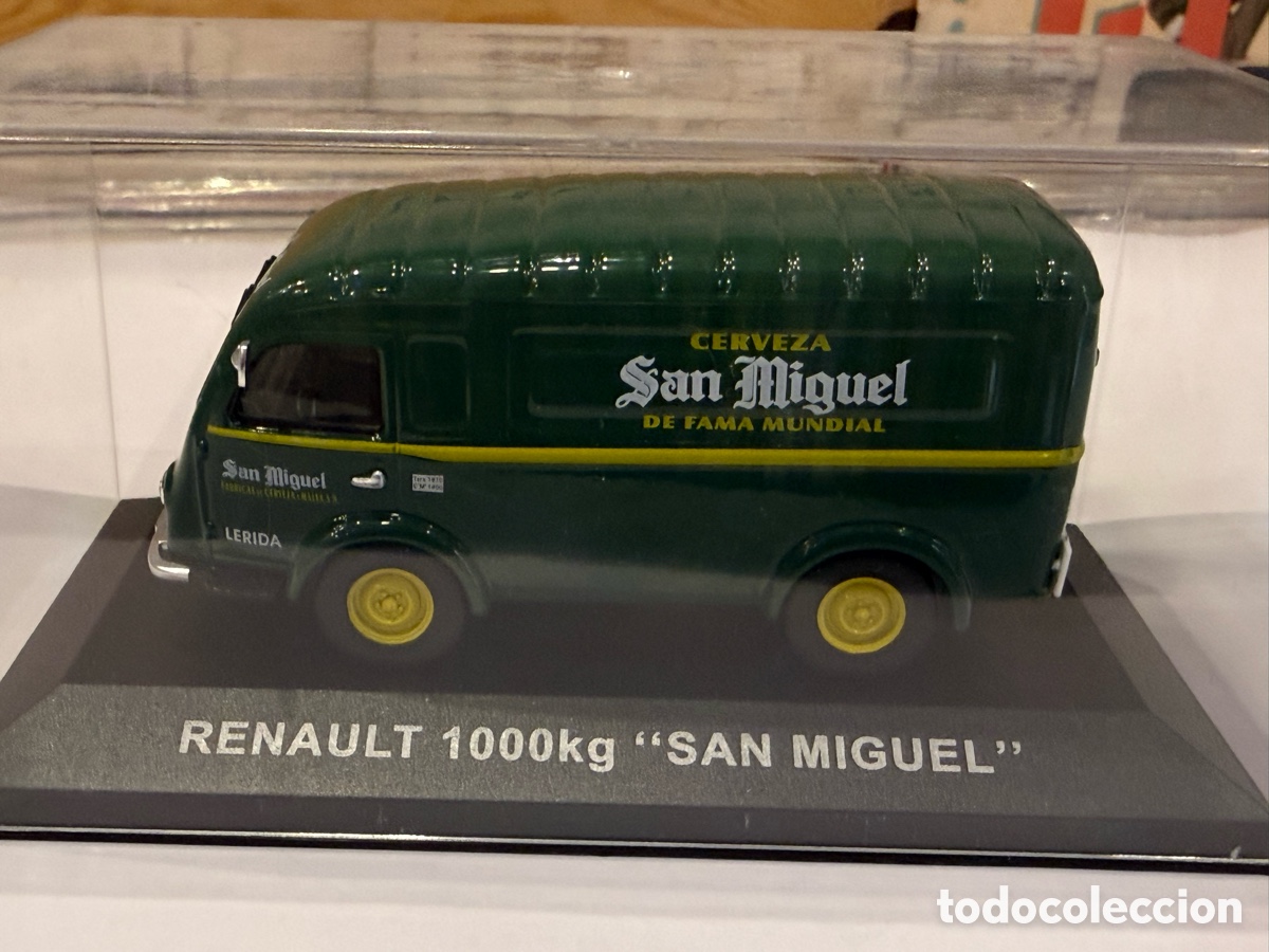 Coches a escala: RENAULT 1000KG San Miguel.Furgonetas de anta&ntilde;o. En su caja de plastico duro.