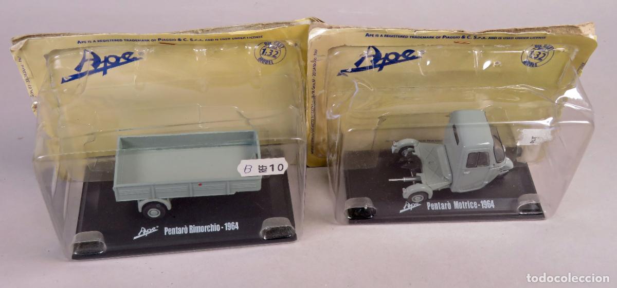Coches a escala: Ape Vespa Motocarro Pentaro motrice y rimorchio 1964 Hachette Italeri 1/32