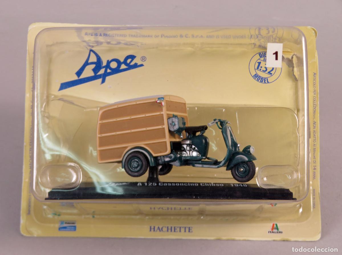 Coches a escala: Ape Vespa moto A 125 Cassoncino chiuso 1&ordf; serie 1948 Hachette Italeri 1/32