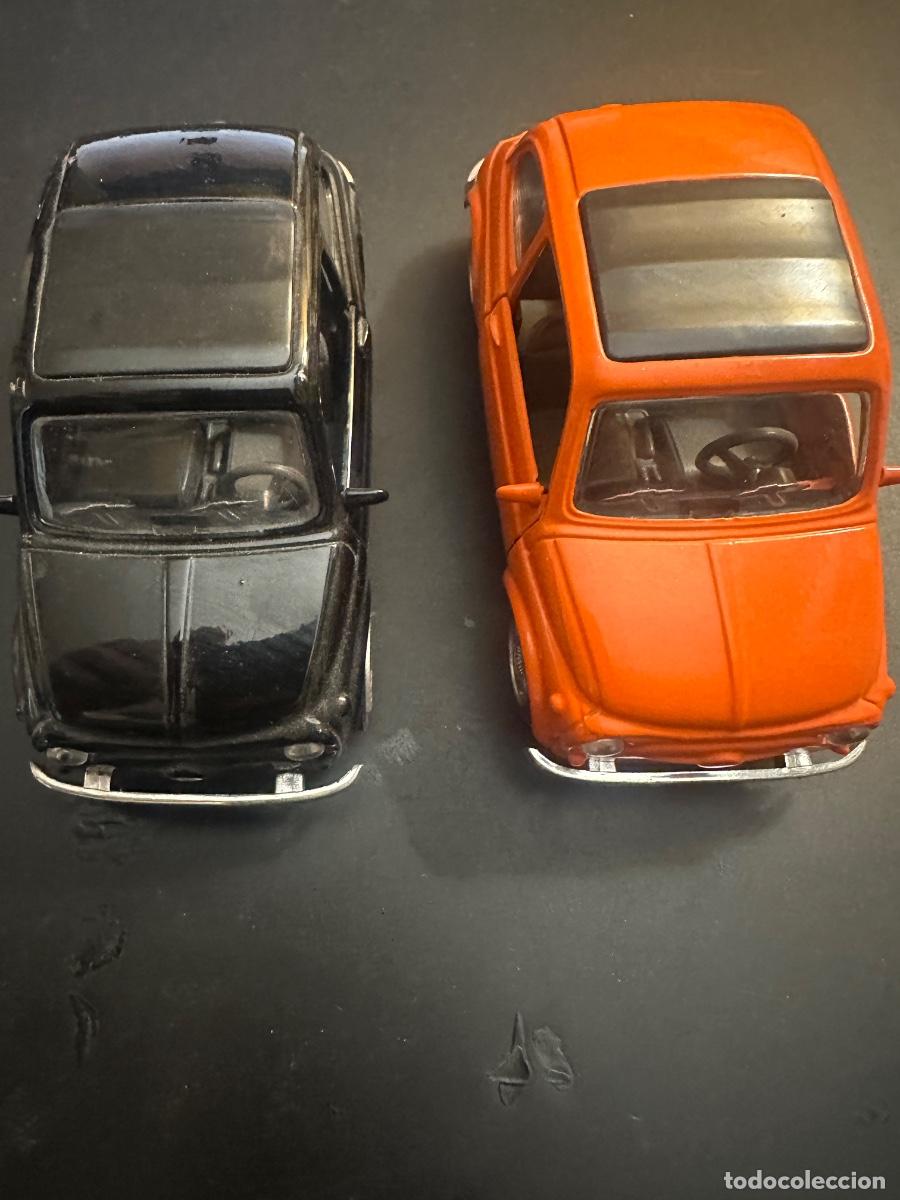 Coches a escala: Lote 2 Fiat 500 smart toys escala 1:32 negro y naranja