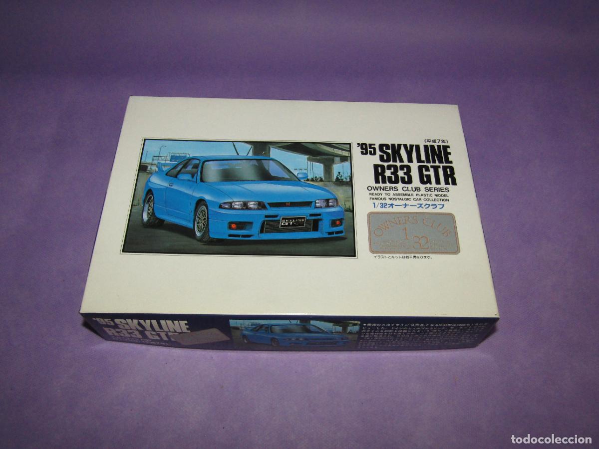 Coches a escala: Caja Kit NISSAN SKYLINE R33 GTR de 1995 Serie OWNERS CLUB Escala 1/32 de ARII Made in Japan NUEVO