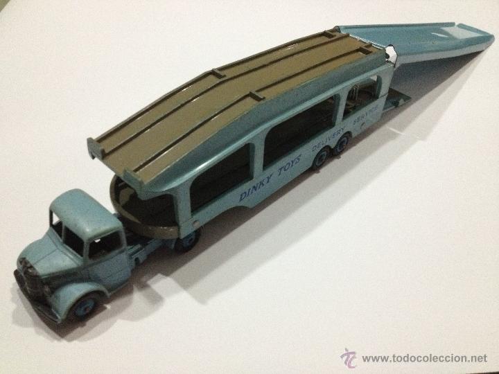 Coches a escala: ANTIGUO DINKY TOYS N&ordm; 582 + 994  CAMION PORTA COCHES BEDFORD PULLMORE . A&Ntilde;O 1953. MUY BUENO