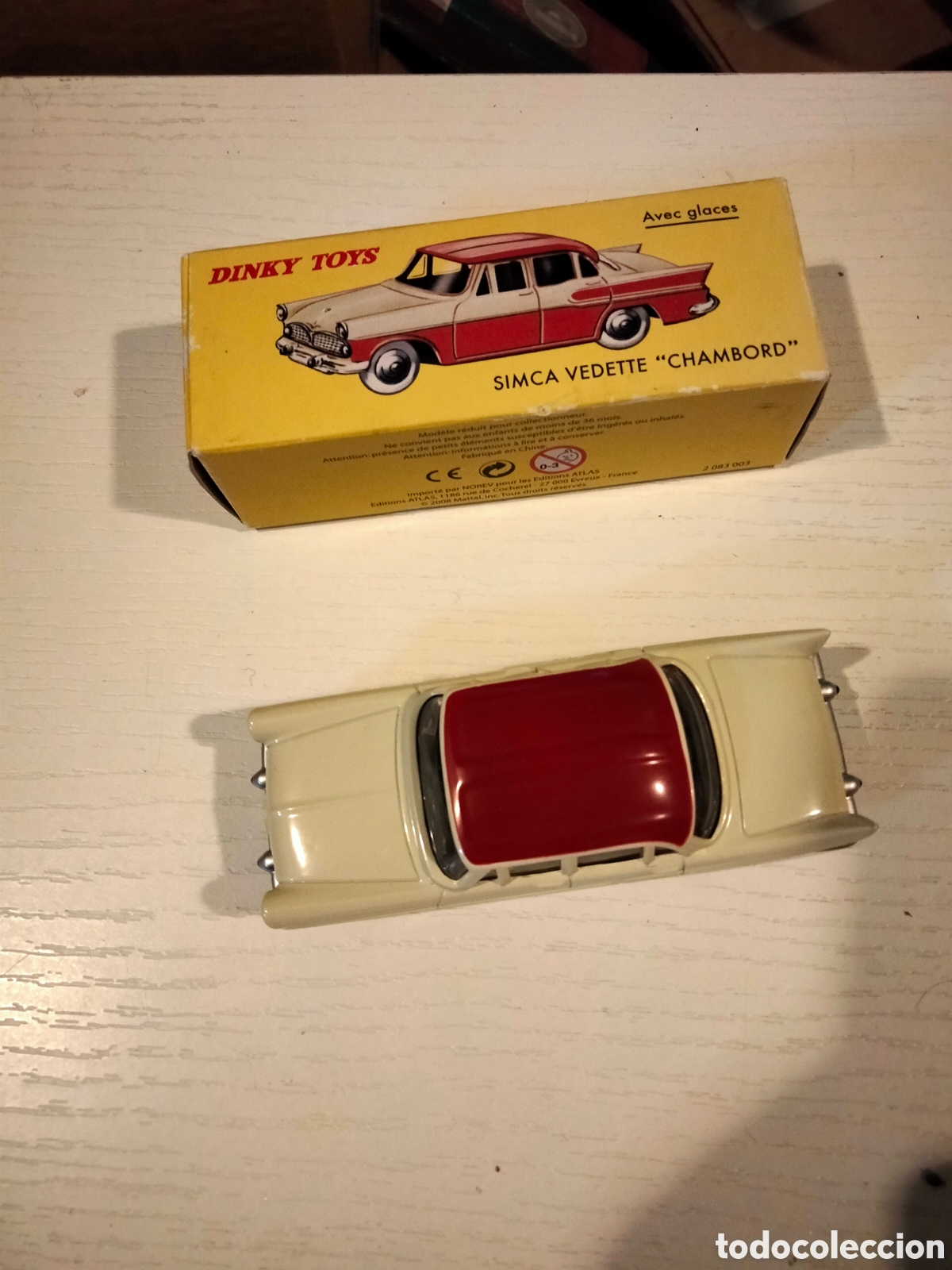 Dinky Toys France 24K Simca Vedette Chambord 1958 Rouge & Crème 1/43