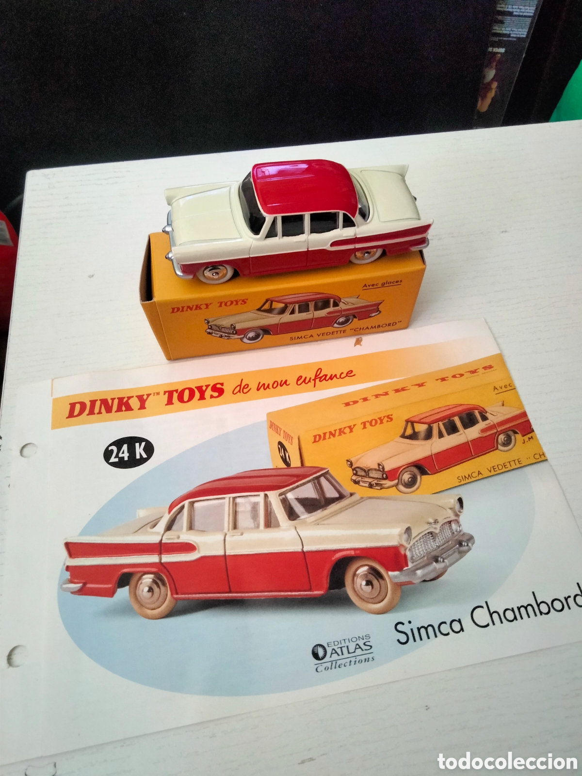 Coches a escala: Dinky Toys 1/43 Simca vedette chambord 24 K reedici&oacute;n
