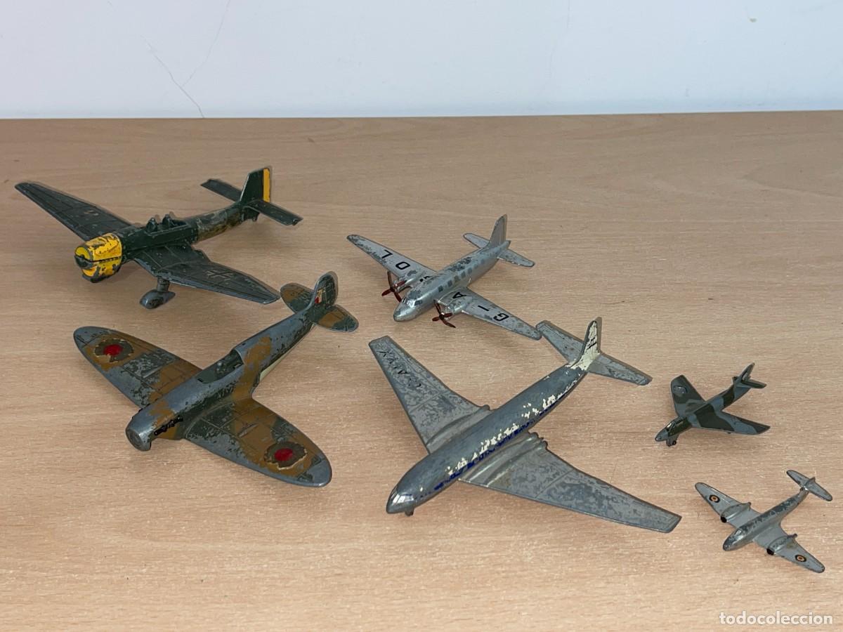 Coches a escala: 52- Dinky Toys Meccano Lote 6 Aviones Comet Vinking Meteor Junkers Spitfire Hawker Hunter England
