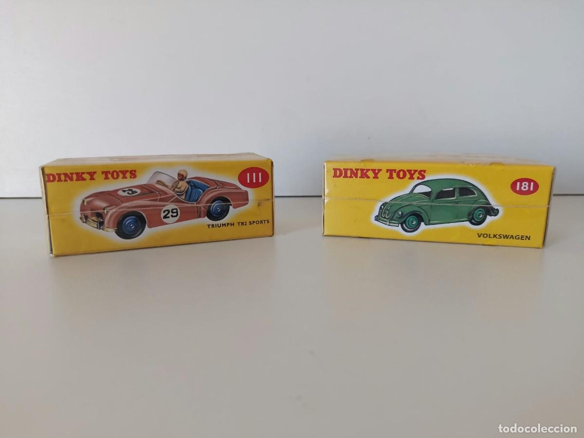 Coches a escala: Dinky Toys 181 Volkswagen Beetle 111 Triumph tr2 Sports New Riproduzione
