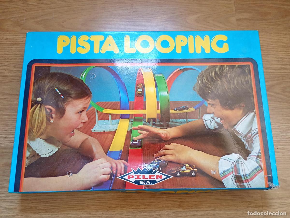 Coches a escala: Pista Looping Pilen. En caja. Ref. 200. Con 2 coches. Vintage