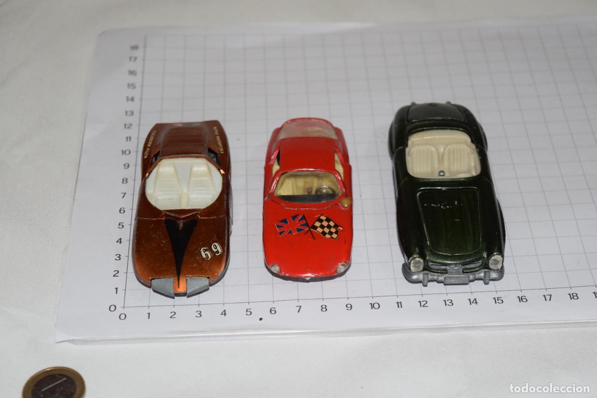 Coches a escala: Lote antiguo, 3 coches JOAL y PILEN / MONZA GT, ALFA ROMEO GIULIA 1500 y MERCEDES B 300 SL - &iexcl;Mira!