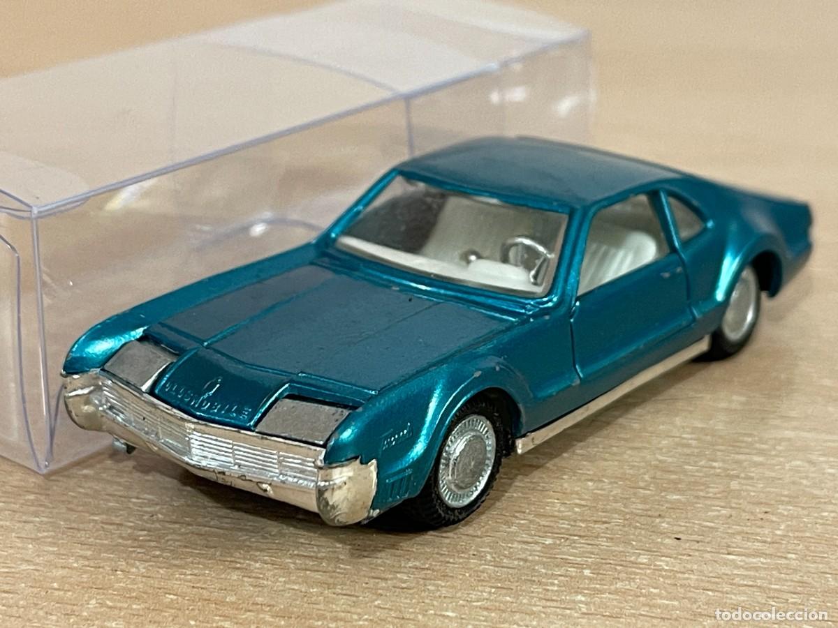 Coches a escala: 43- Auto Pilen antiguo coche OLDSMOBILE TORONADO azul Mod. 307 1:43 Made in Spain die-cast a&ntilde;os 70