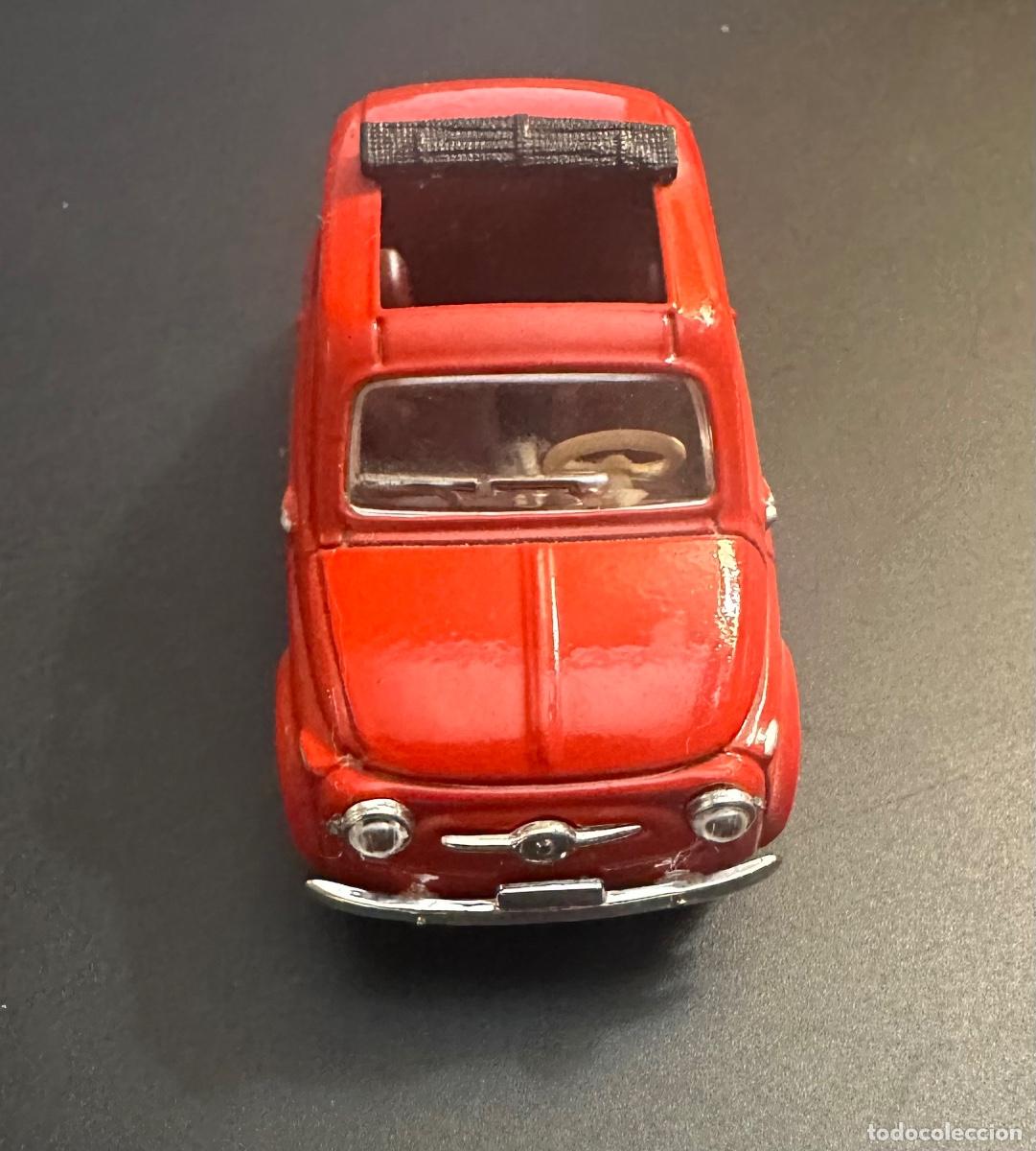 Coches a escala: Fiat 500 marca S&oacute;lido 1:43 color rojo , techo abierto. miniatura de colecci&oacute;n