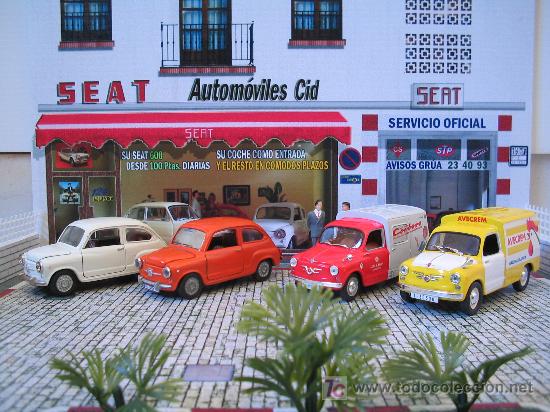Model Cars: DIORAMA 1/43 CONCESIONARIO SEAT CL&Aacute;SICO