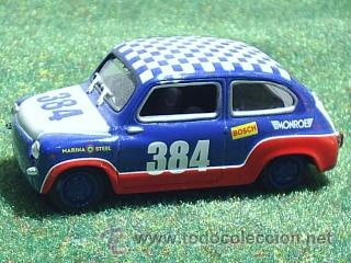 Coches a escala: SEAT 600 SOLIDO 1/43. COMPETICI&Oacute;N 1966. Colecci&oacute;n Salvat. . # 384. EN SU BLISTER PL&Aacute;STICO OVALADO.