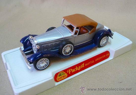 Coches a escala: COCHE DE METAL, GUISVAL, PACKARD, BOATTAIL SPEEDSTER. 1930,   ESCALA 1/43, CON SU PEANA Y URNA,