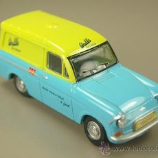 Diecast model cars Ford Anglia 1/76 Oxford Kastenwagen Sunbiest yellow/white - A Diecast model cars Ford Anglia 1/76 Oxford Kastenwagen Sunbiest yellow/white - A