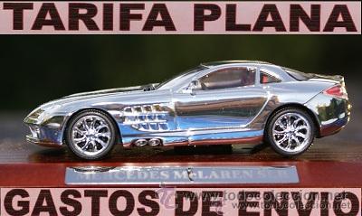 Coches a escala: MERCEDES MCLAREN SLR BA&Ntilde;ADO EN PLATA ESCALA 1:43 DE ALTAYA EN SU CAJA