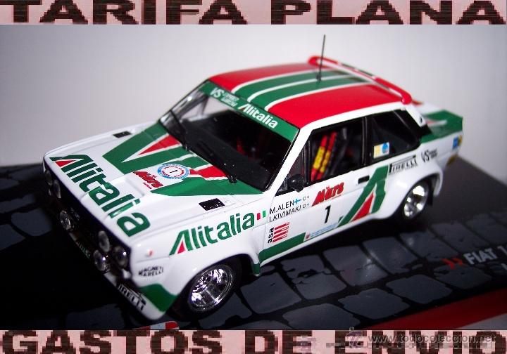 Coches a escala: FIAT 131 ABARTH 1979 M.ALEN -I KIVIMAKI ESCALA 1:43 DE ALTAYA EN SU CAJA
