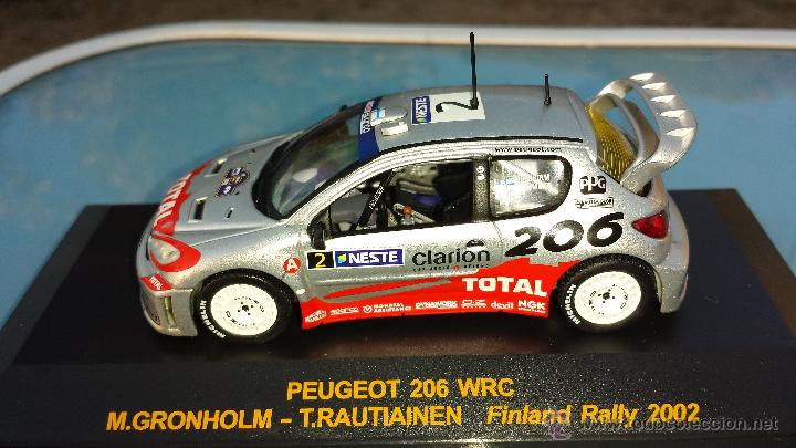 Miniature Altaya 1/18 Peugeot 206 WRC - Marcus Grönholm - Rallye De Suède 2002 - Gris
