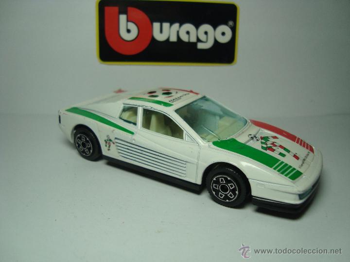 Voitures &agrave; l'&eacute;chelle: FERRARI TESTAROSSA DE BURAGO BBURAGO 1,43 EDICION ESPECIAL MUNDIAL DE FUTBOL ITALIA 90