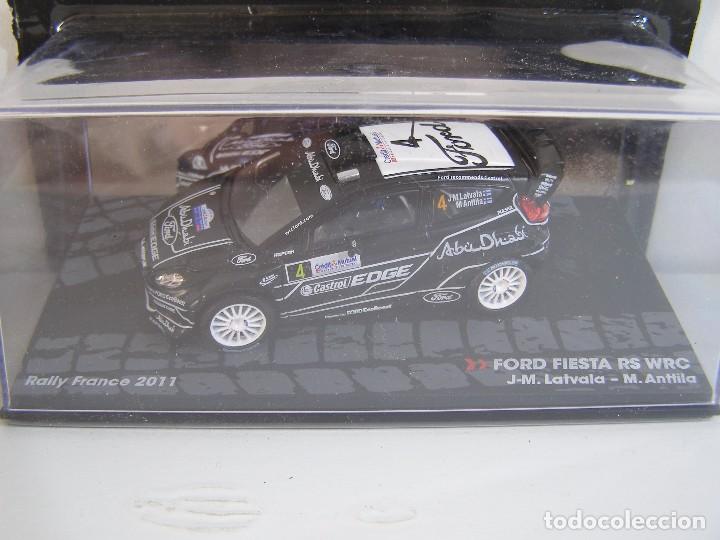 Model Cars: FORD FIESTA RS WRC, RALLY DE FRANCIA 2011, COLECCION RALLY DE ITALIA, EAGLE MOSS ALTAYA 1/43.